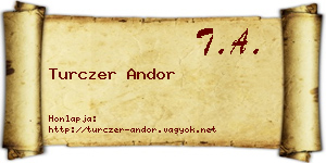 Turczer Andor névjegykártya